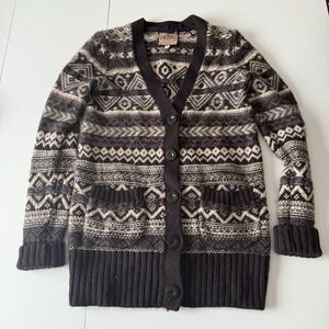 Y2K Vintage Juicy Couture Aztec Cable Knit Cardigan Sweater Women's Size Petite